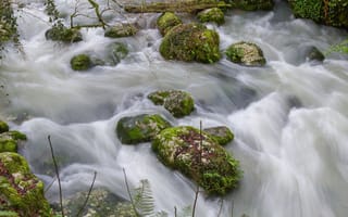 Картинка Камни, Речка, Поток воды