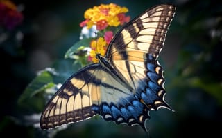 Обои насекомое, бабочка, цветок, крылья