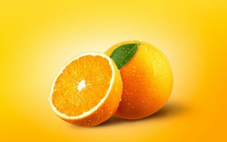 Обои апельсин, макро, цитрус