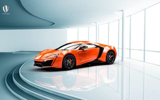 Картинка W-Motors, HD, HyperSport, оранжевая, павильон, Lykan