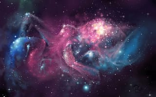 Картинка Космос, звезды, рождение вселенной, туманности