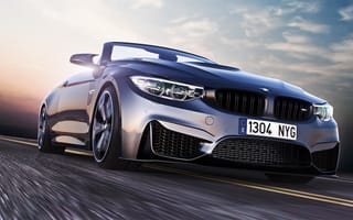 Картинка BMW, M4, Road, Sport, Car, Front, Speed, Convertible