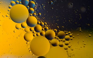 Картинка масло, пузырьки, круг, вода, объем, воздух