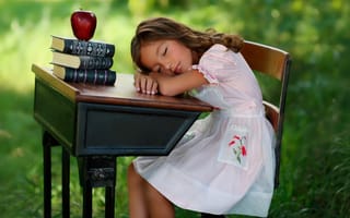 Картинка книги, яблоко, сон, девочка