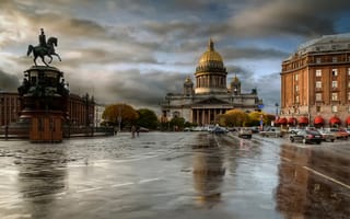 Картинка пасмурно, дождь, осень, St Petersburg, Питер