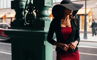 Картинка стиль, Daria Shy, шляпа, модель, красное платье, Алексей Трифонов