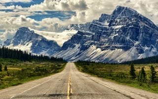 Картинка дорога, Icefields Parkway, Banff National Park, Банф, Канада, Alberta, Альберта, горы, пейзаж