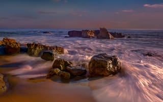 Картинка песок, море, пляж, свет, пейзаж, природа, волны, небо