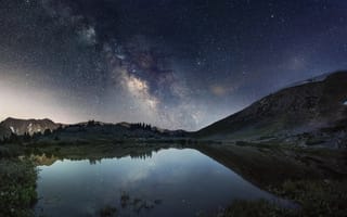 Картинка Clear Creek, Колорадо, горы, ночь, млечный путь, озеро, Соединенные Штаты Америки
