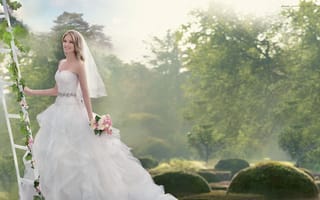 Картинка Lindsay Ellingson, фата, модель, свадьба, праздник, платье, невеста, букет, улыбка