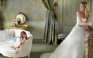 Картинка Lindsay Ellingson, невеста, подружка, платье, свадьба, улыбка, модель, праздник, комната