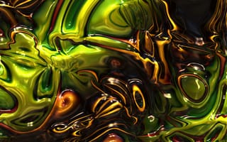 Картинка абстракция, зеленый, диффузия, коричневый, перемешивание, плазма, плавление
