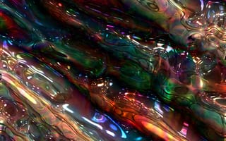 Картинка линии, абстракция, пузыри, радужные, плавление, разноцветные, блеск, плазма