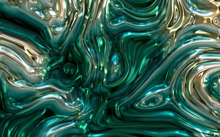 Картинка линии, металл, блеск, зеленый, структура, золотистый, абстракция, пузыри