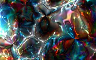 Картинка линии, абстракция, разводы, сияние, разноцветные, структура, блеск, пузыри