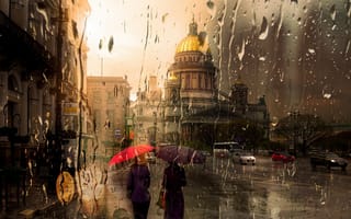 Картинка Санкт-Петербург, дождь, Исакий