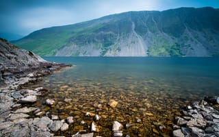 Картинка вода, горы, природа, озеро, камни, скалы, берег, река