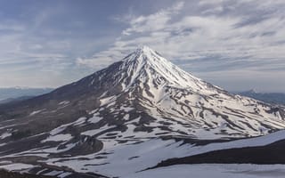 Картинка снег, вулкан, Камчатка, сопка, Авачинская