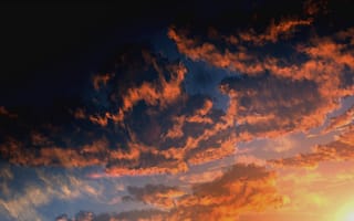 Картинка арт, kibunya 39, закат, небо, облака