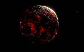 Картинка Alberto Vangelista, арт, планета, космос, пространство, разрушение, огонь, лава