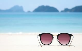 Картинка песок, отдых, sunglasses, sea, очки, лето, sand, summer, beach, vacation, пляж, море