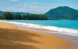 Картинка песок, пляж, sea, sand, beach, blue, summer, wave, seascape, волны, море, лето