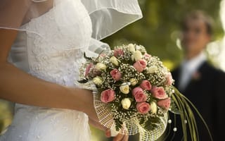 Обои букет, свадьба, цветы, декор, невеста