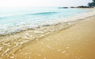 Картинка песок, море, summer, волны, лето, seascape, wave, sea, пляж, blue, sand, beach