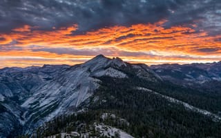 Картинка небо, Йосемитский национальный парк, вечер, облака, Природа, горы