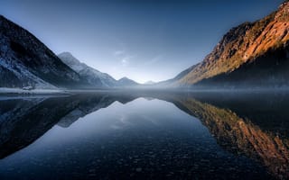Картинка озеро, горы, отражение, природа