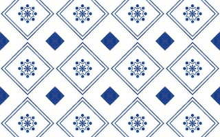 Картинка цветы, синий, текстура, белый, ромбы