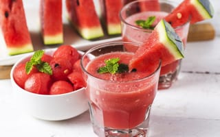Картинка арбуз, tropical, watermelon, сок, drink, slice, summer, fresh, коктейль
