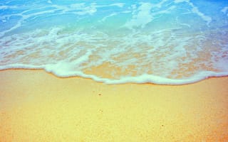 Обои песок, море, волны, sea, blue, summer, sand, beach, seascape, лето, wave, пляж