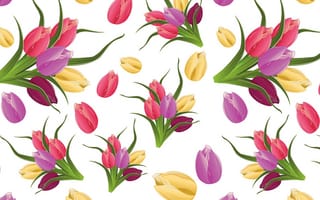 Картинка орнамент, tulips, тюльпаны, flowers, цветочный, colorful, pattern, floral