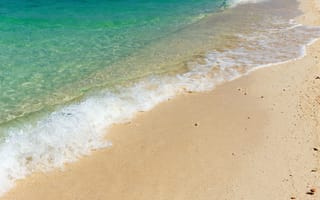 Картинка песок, море, sand, лето, wave, волны, пляж, summer, seascape, blue, beach, sea
