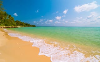 Обои песок, sand, blue, seascape, summer, wave, волны, море, лето, пляж, sea, beach