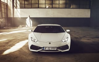 Обои Lamborghini, Supercar, 2014, LP610-4, White, Huracan, Front