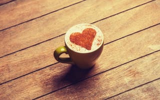 Обои чашка, любовь, молоко, heart, кофе, сердце, love, coffe, какао