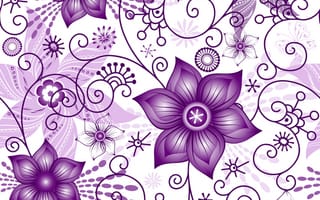 Картинка цветы, текстура, pattern, spring, white, violet, белый, Seamless