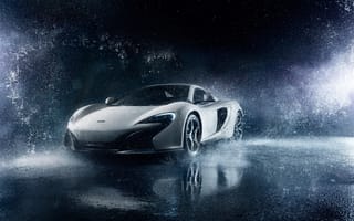 Картинка McLaren, Frozen, Water, 650S, Front, Supercar, White, Ligth