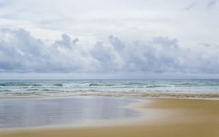 Картинка песок, море, пляж, волны, небо, wave, sand, лето, beach, sea, seascape, blue, summer