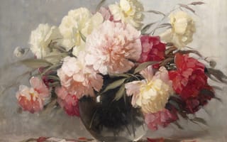 Обои Adrienne Deak, букет, пионы, цветы