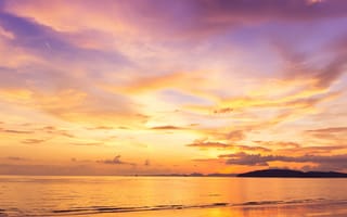 Картинка песок, море, seascape, sunset, wave, beautiful, purple, пляж, закат, лето, sand, beach, волны, sea, summer, 