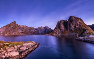 Картинка небо, облака, синий, синева, камни, пейзаж, горы, природа