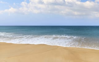 Картинка песок, море, пляж, небо, summer, волны, лето, beach