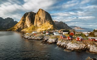 Картинка осень, небо, облака, природа, пейзаж, скалы, камни, горы
