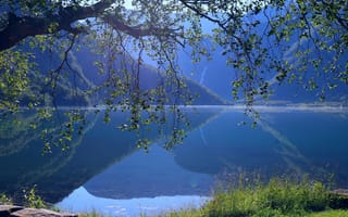 Картинка озеро, Норвегия, синева, Eidsvatnet