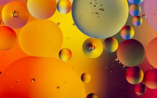 Картинка цвет, вода, масло, жидкость, шарик, пузырьки, воздух, объем
