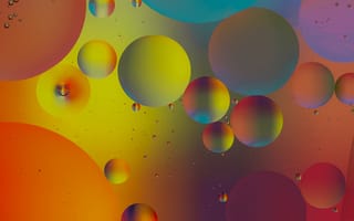 Картинка вода, цвет, шарик, масло, пузырьки, жидкость, объем, воздух