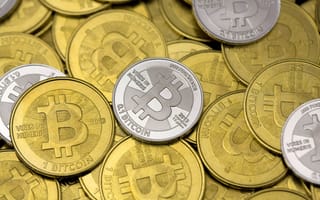 Обои размытие, лого, монеты, coins, logo, биткоин, bitcoin